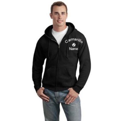 Full-Zip All-Star Adult Hood Sweatshirt - Black