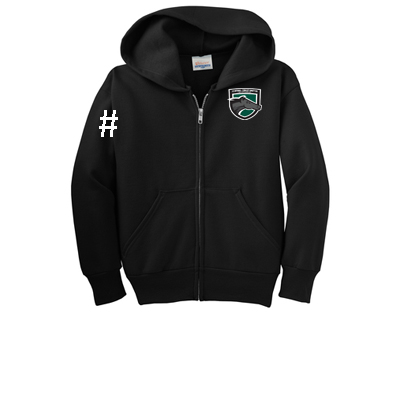 CCU Hooded Full-Zip Sweatshirt w/Badge & Number on Sleeve- Black | BK ...