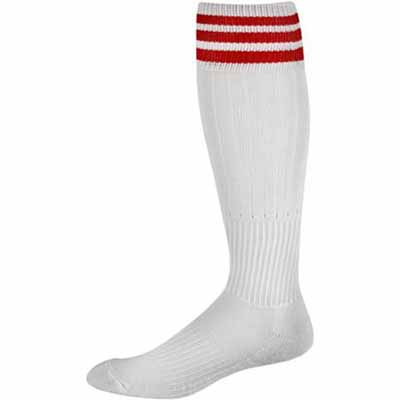 Striped Sock – Wht/Red | BK Sports